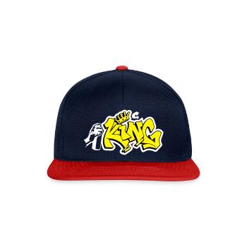 King graffiti - Snapback Cap - navy/red - Front