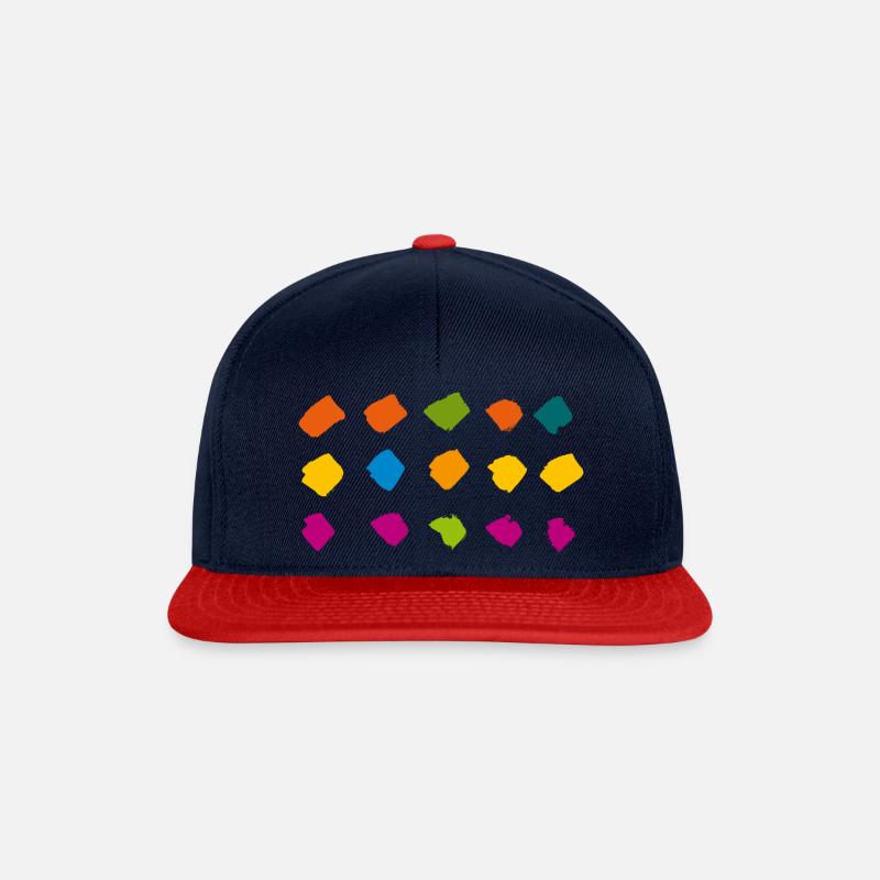 Couleur - Casquette snapback - bleu marine/rouge