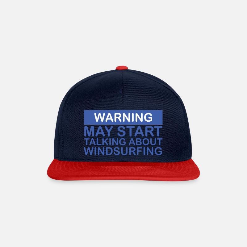 WINDSURFER Warning may start talking about surfing - Snapback Cap - Navy/Rot