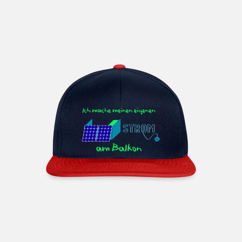 Balkonkraftwerk Energiewende grün - Snapback Cap - Navy/Rot