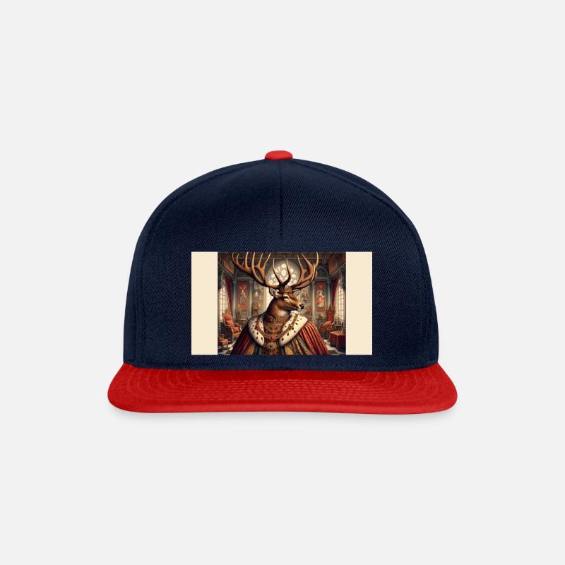 Majestic deer - Snapback Cap - navy/red
