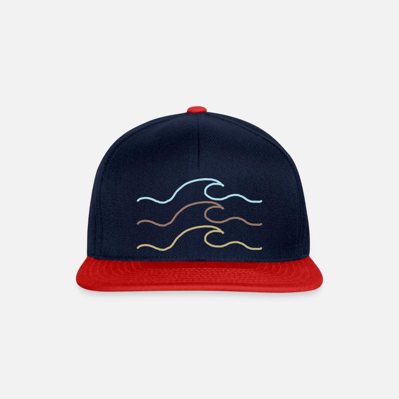 Welle - Snapback Cap - Navy/Rot