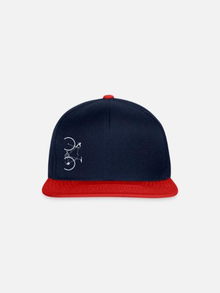 Fahrrad - Fahrrad T-Shirt Fahrrad seitlich - Snapback Cap - Navy/Rot