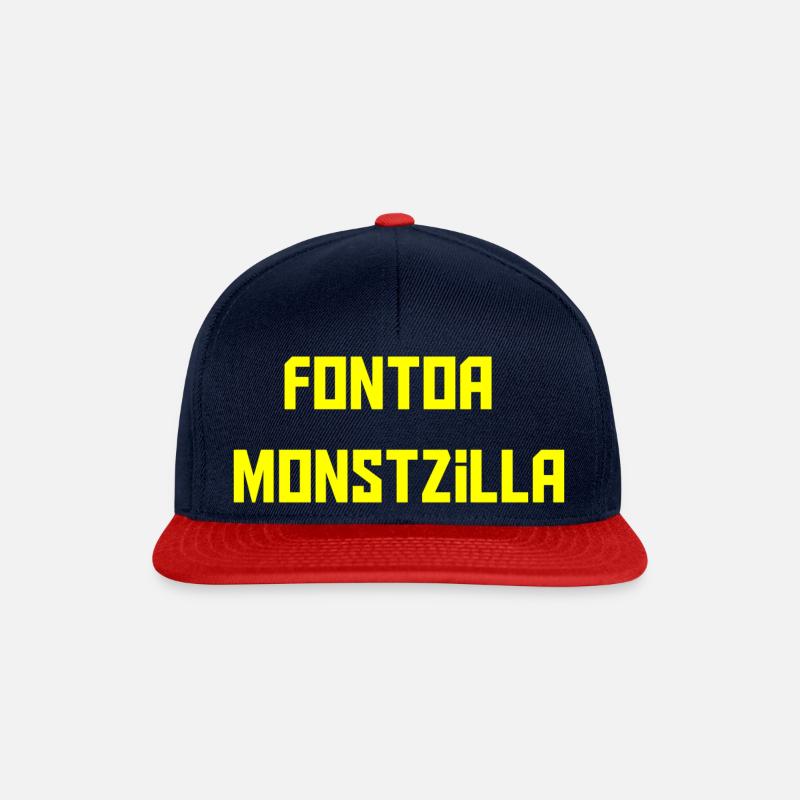 Fontoa Monstzilla , Graphic design , Fun, Männer - Snapback Cap - Navy/Rot