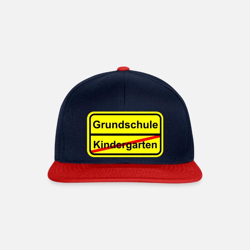 Kindergarten Grundschule Einschulung Erstklässler - Snapback Cap - Navy/Rot