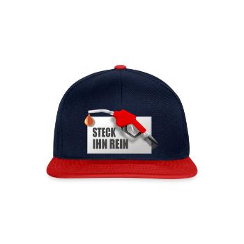 Steck ihn rein Tanksäule Zapfsäule - Snapback Cap - Navy/Rot - Vorne
