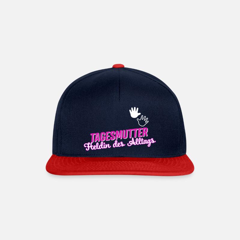 Tagesmutter - Heldin des Alltags - Snapback Cap - Navy/Rot