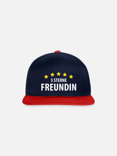 5 Sterne Freundin - Snapback Cap - Navy/Rot