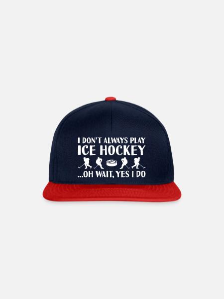 Sport I Do Not Always Play Ice Hockey - Snapback Cap - Navy/Rot