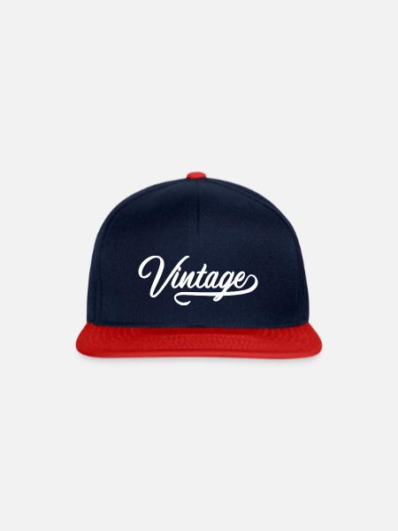 Weinlese - Snapback Cap - Navy/Rot