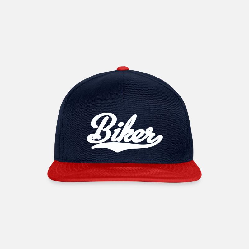 Biker vintage - Casquette snapback - bleu marine/rouge