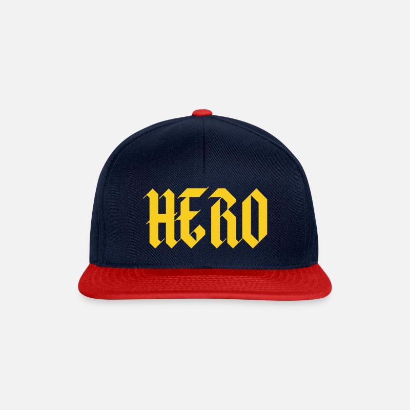 Gothic Hero Text - Snapback Cap - Navy/Rot