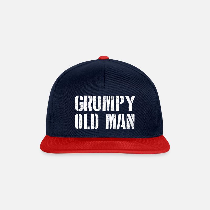 GRUMPY OLD MAN - Snapback Cap - navy/red