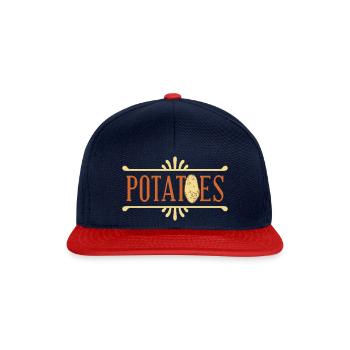 POTATOES Awesome Gardening T-Shirt Present Gift - Snapback Cap - Navy/Rot - Vorne