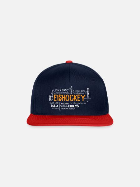 Eishockey Begriffe - Snapback Cap - Navy/Rot