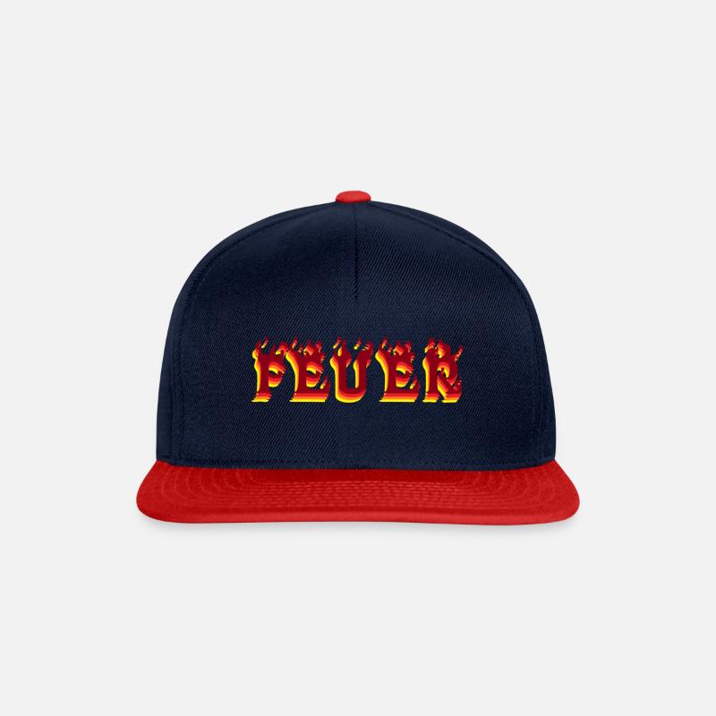 feuer - Snapback Cap - Navy/Rot