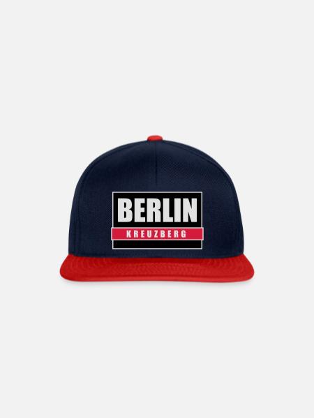 Berlin Kreuzberg Hauptstadt Berliner T-Shirts - Snapback Cap - Navy/Rot