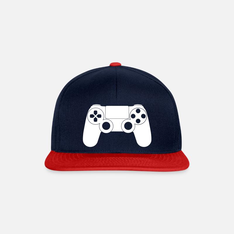 Gamepad - Casquette snapback - bleu marine/rouge