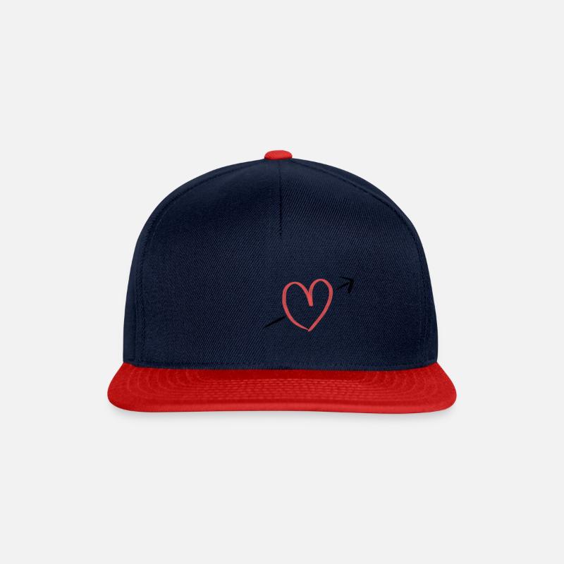 Heart - Snapback Cap - navy/red