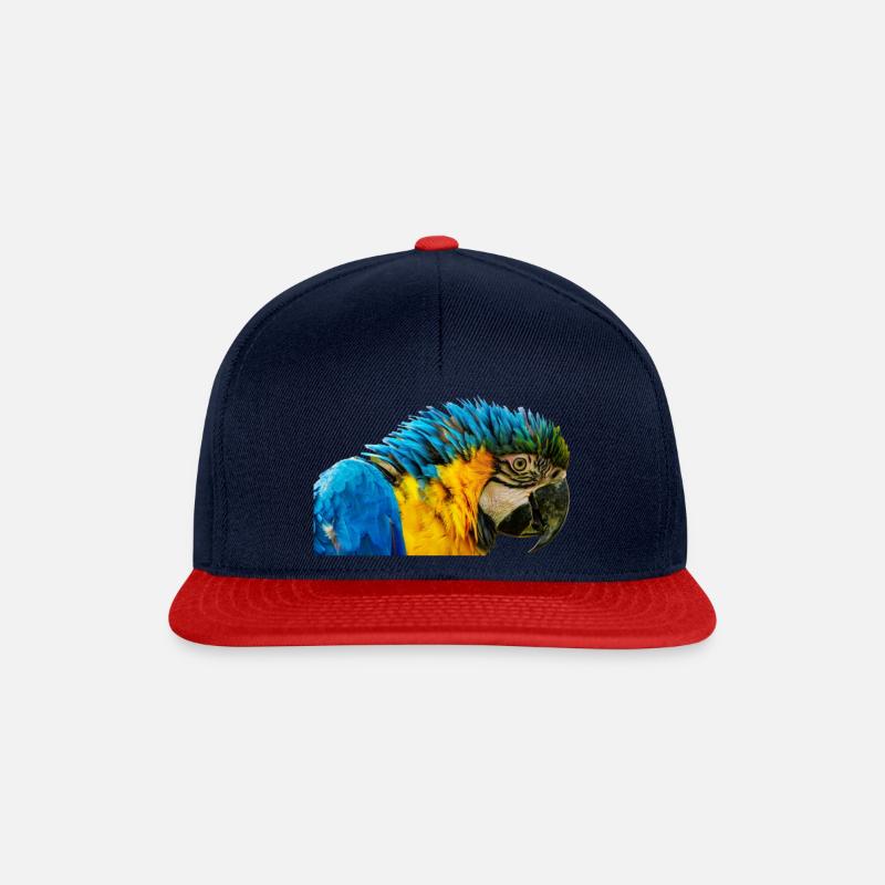 Blue Macaw beautiful eye - Snapback Cap - navy/red