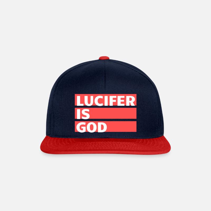 Lucifer is God - Casquette snapback - bleu marine/rouge