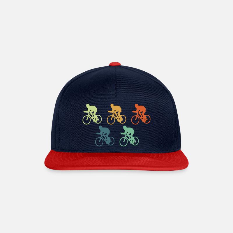 Fahrrad Vintage Geschenk - Snapback Cap - Navy/Rot