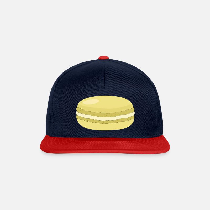 yellow macaron - Snapback Cap - navy/red