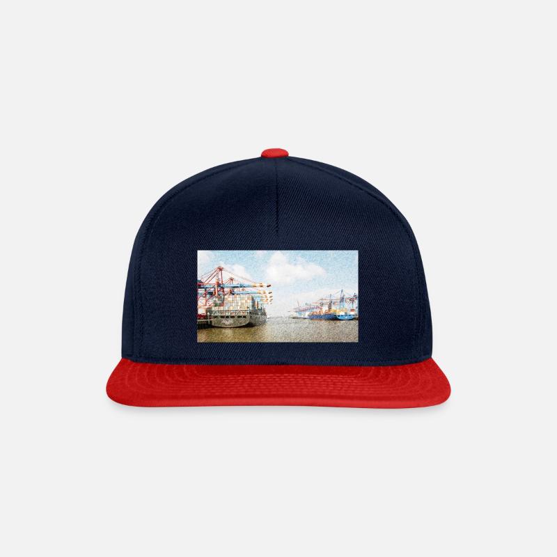 Hamburger Hafen - Snapback Cap - Navy/Rot