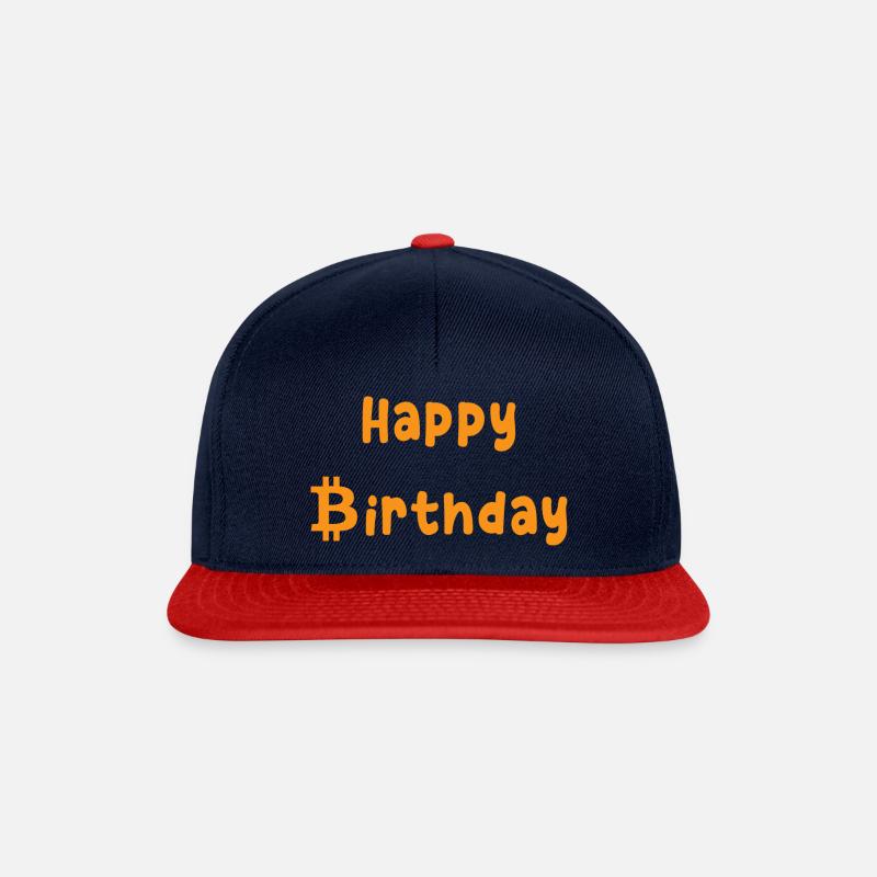 Bitcoin Geburtstag T-Shirt - Snapback Cap - Navy/Rot