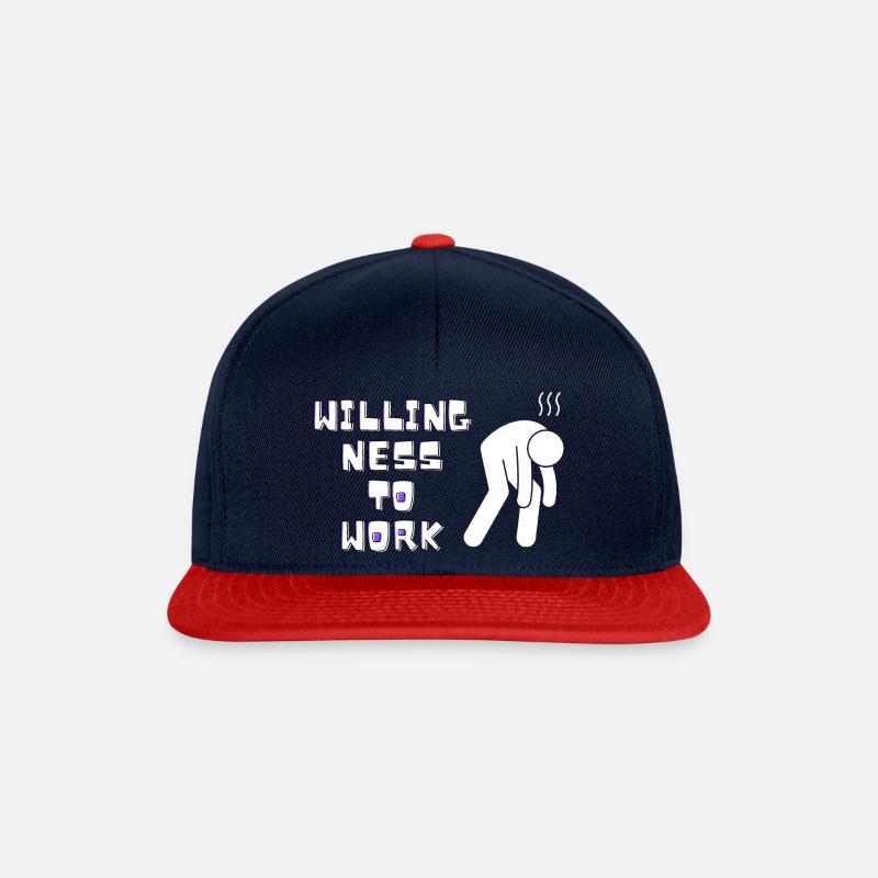 Bereitschaft zu Arbeiten - Snapback Cap - Navy/Rot