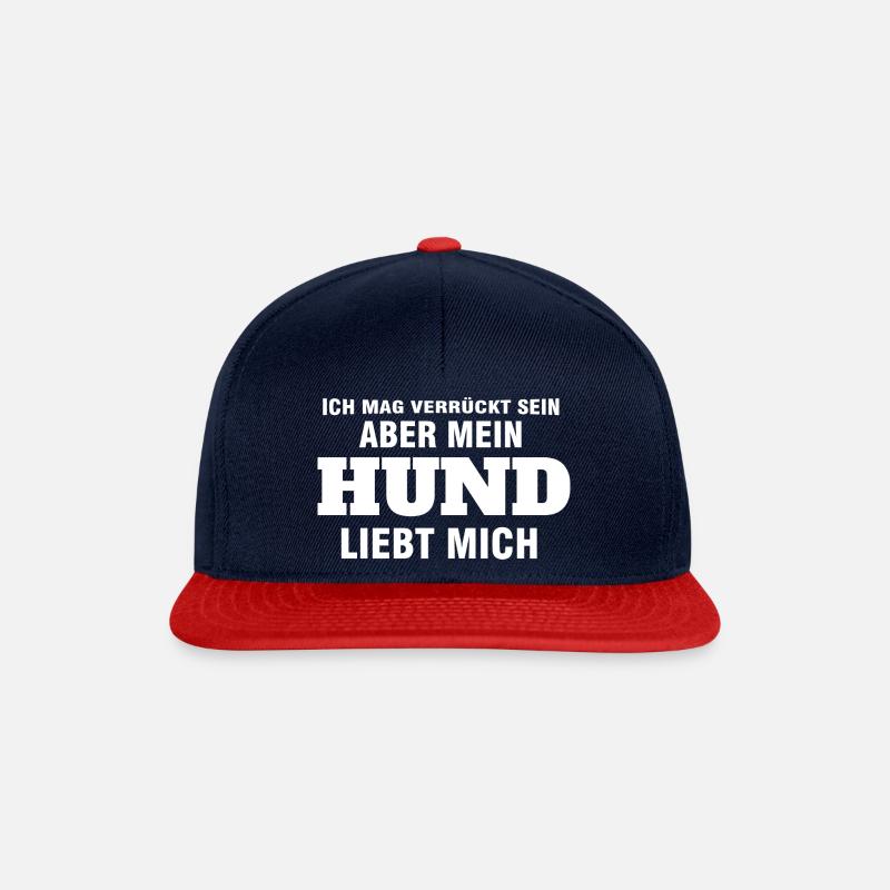 Hund Haustier Hundehalter Geschenk - Snapback Cap - Navy/Rot