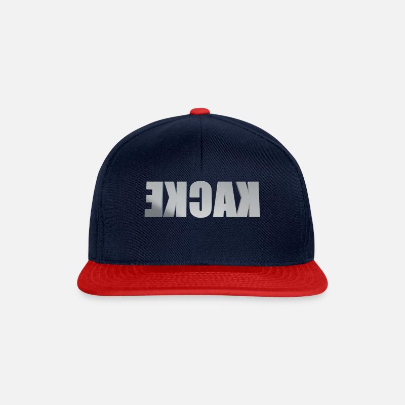 Selfie Kacke Silber - Snapback Cap - Navy/Rot