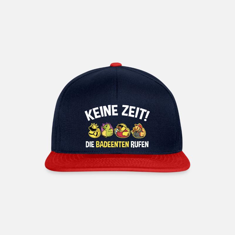Ente Quitscheente Badeenten - Snapback Cap - Navy/Rot