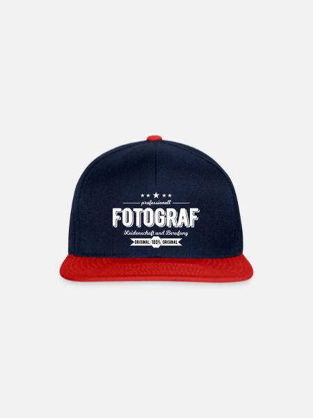 Fotograf beruf - Snapback Cap - Navy/Rot