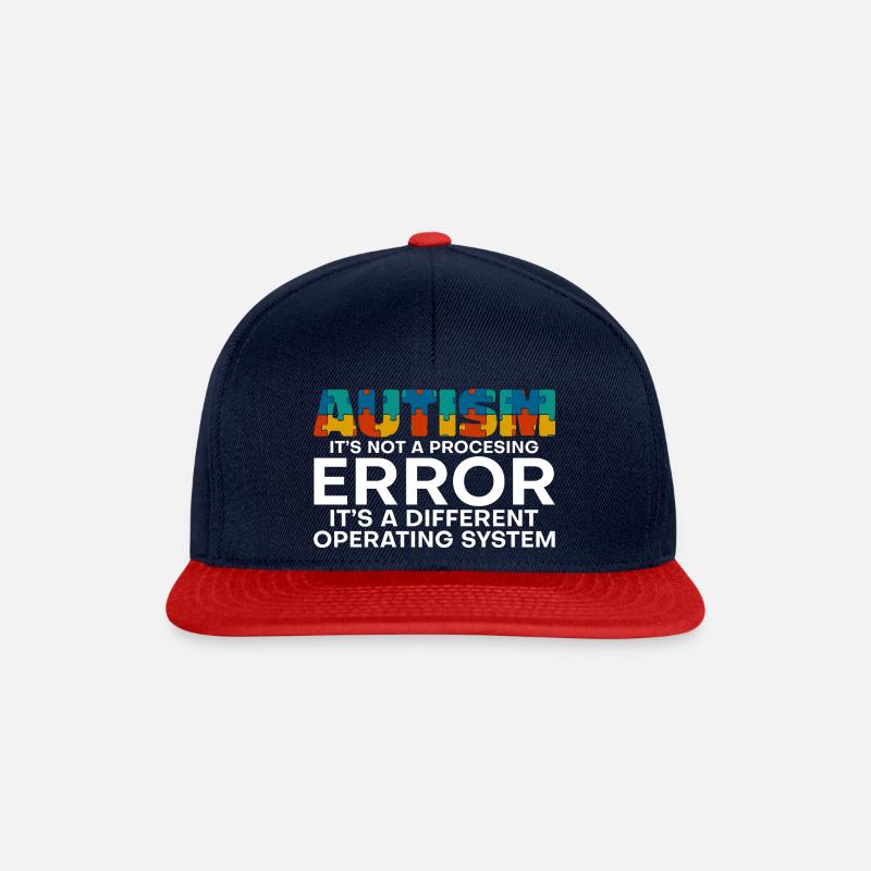 Autism, It's A Different Operating System 4 - Snapback Cap - Navy/Rot