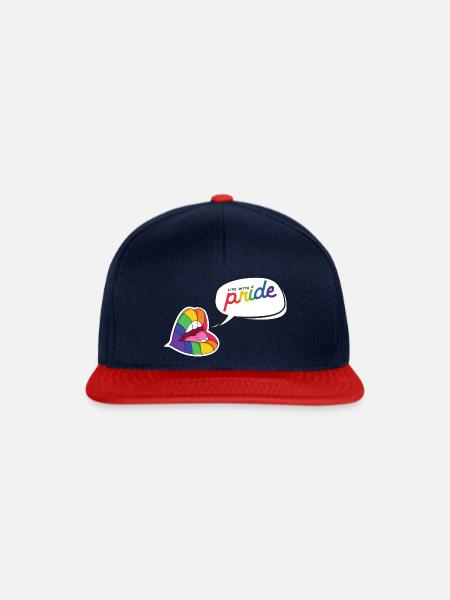 LGBTQ+ Pride Live With Pride Geschenk - Snapback Cap - Navy/Rot