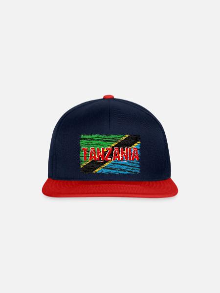 Tanzania holz - Snapback Cap - Navy/Rot