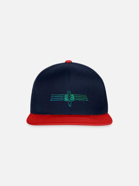 Rudern Ruderer Ruderboot Geschenk - Snapback Cap - Navy/Rot