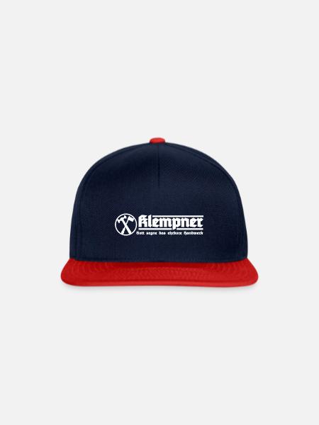Klempner Installateur Zunftzeichen Geschenk - Snapback Cap - Navy/Rot