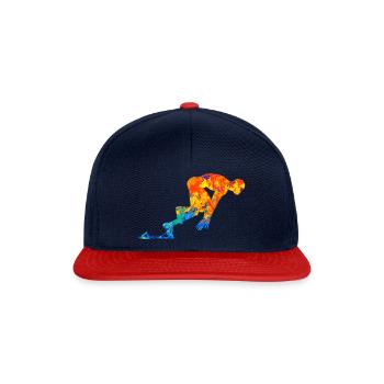 Sprint Sprinten Leichtathlet Geschenk - Snapback Cap - Navy/Rot - Vorne