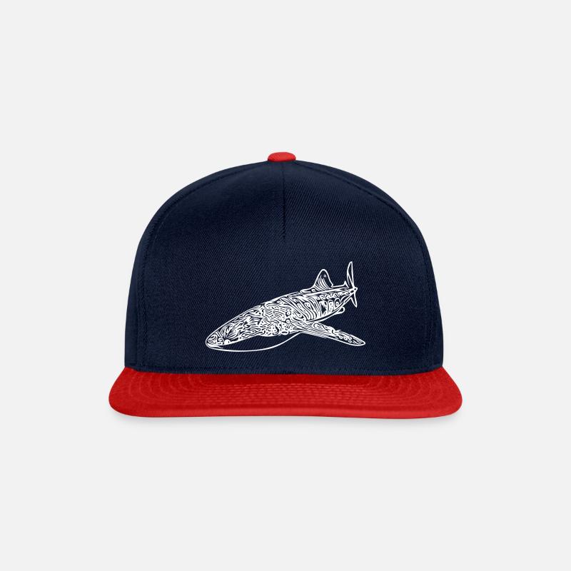 Walhai - Snapback Cap - Navy/Rot