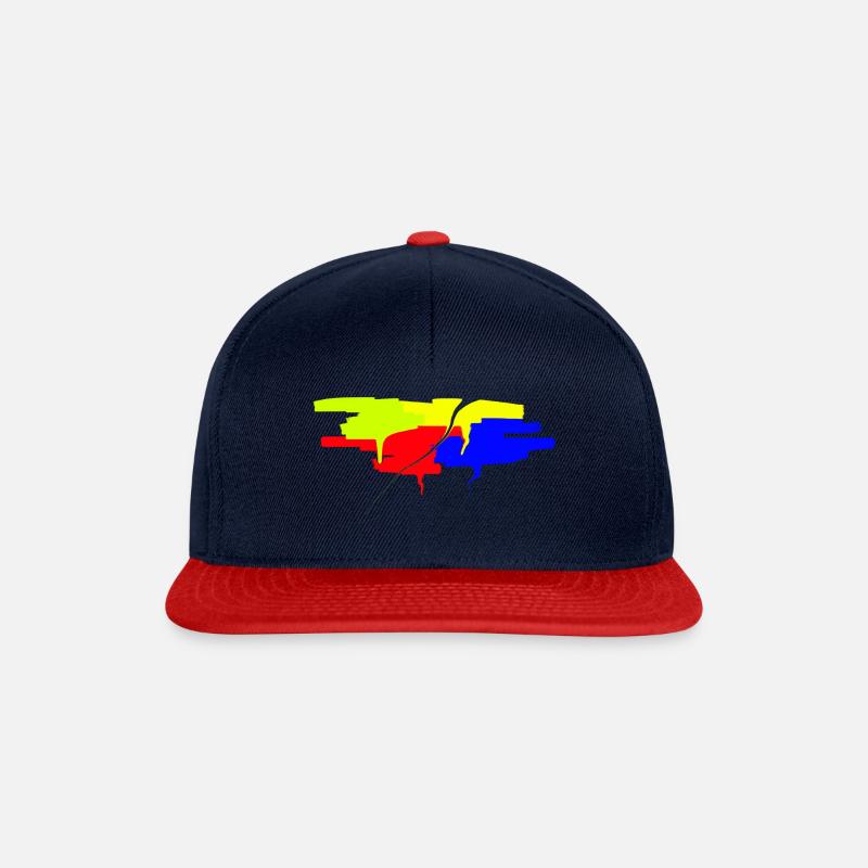 Farbe - Bunt - Leben - Spaß - Snapback Cap - Navy/Rot