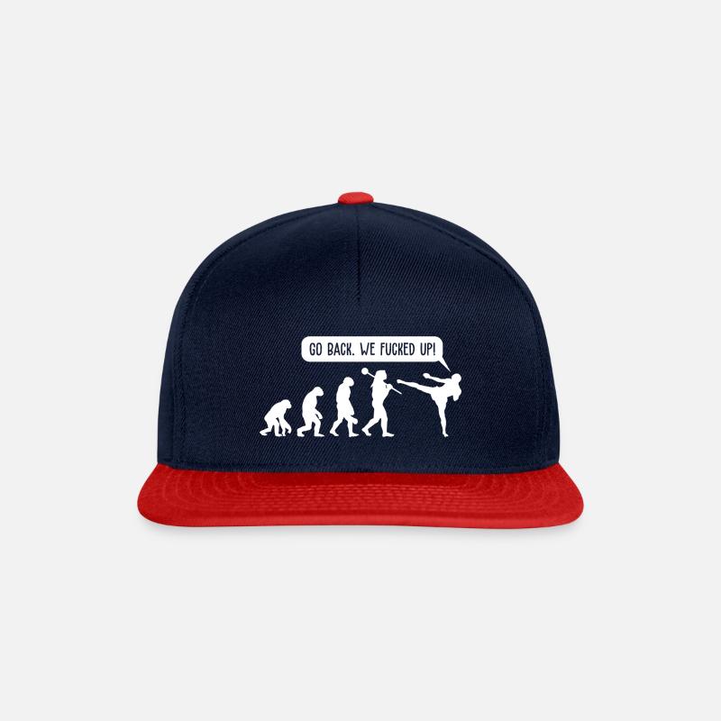 Retour En arrière Nous avons baisé l’évolution Graphique amusant - Casquette snapback - bleu marine/rouge