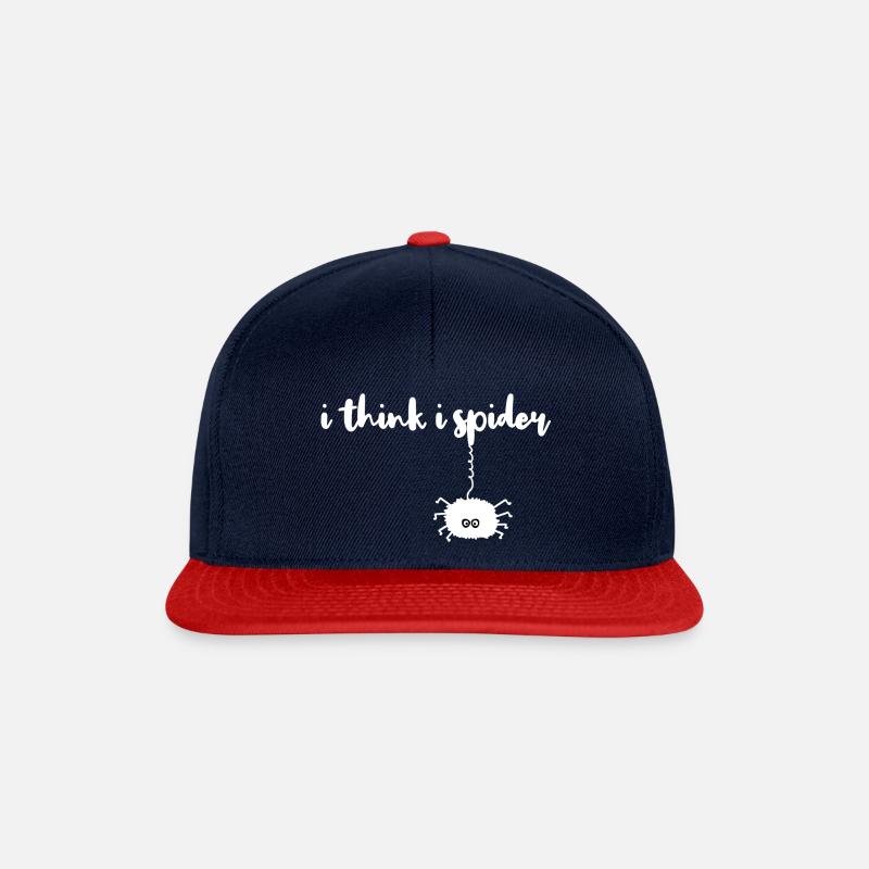i think i spider, ich glaub ich spinne Lustig - Snapback Cap - Navy/Rot