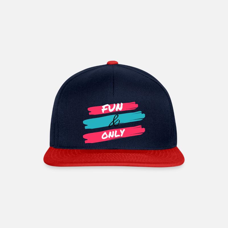 FUN ONLY - Casquette snapback - bleu marine/rouge