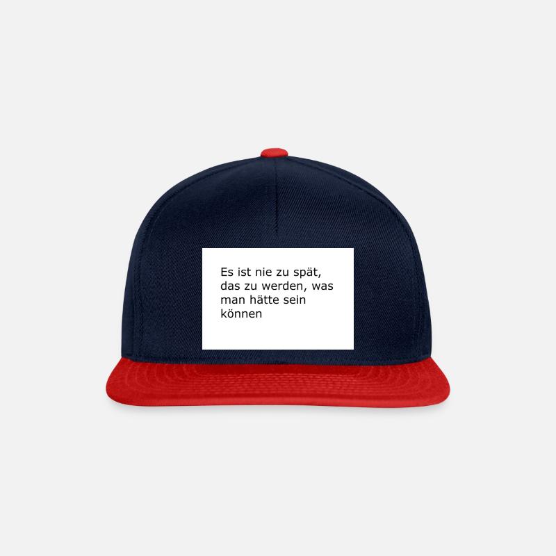 Nie zu spät - Snapback Cap - Navy/Rot