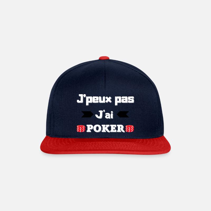 j'peux pas j'ai poker - Casquette snapback - bleu marine/rouge