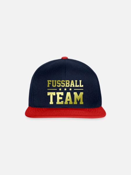 Fussball Team - Snapback Cap - Navy/Rot