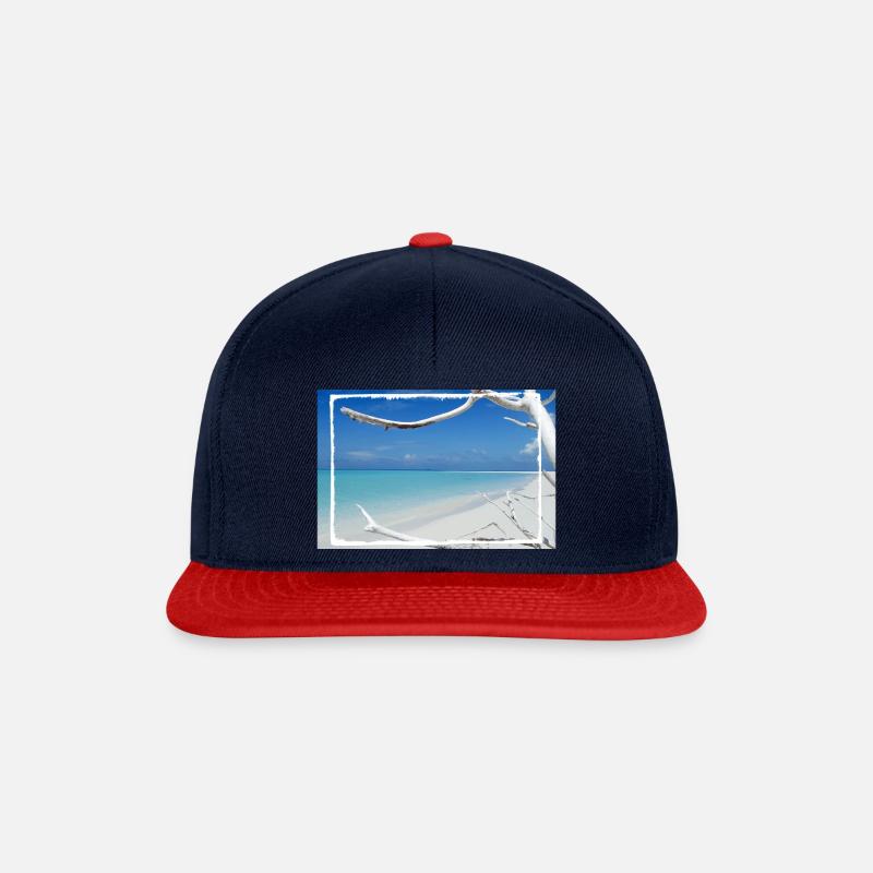 Maledives02 - Snapback Cap - Navy/Rot