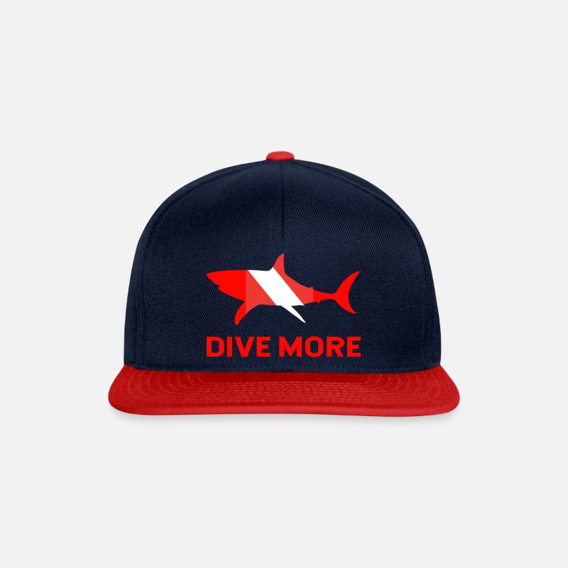 Plongeur Drôle Dicton Requin Requin - Casquette snapback - bleu marine/rouge